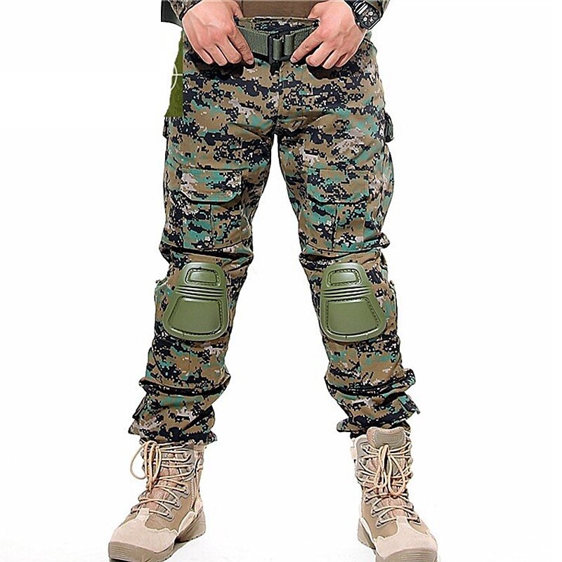 Pantalones militares con rodilleras para hombre, pantalones Cargo