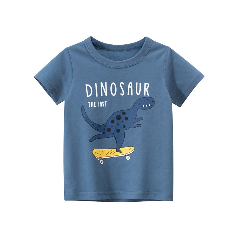 Kinderen Jongens T-shirt Tee Brief Dinosaurus Korte mouw Katoen Kinderen Top Casual Modieus Dagelijks Zomer Wit 2-8 jaar 2025 - $9.49 –P7
