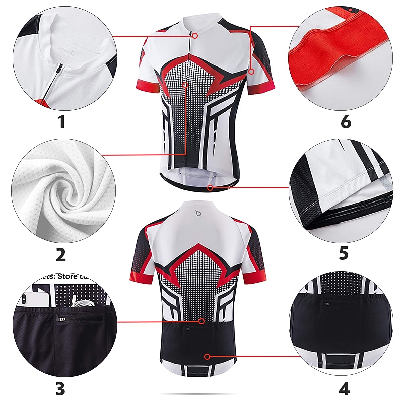 Ανδρικά Φανέλα ποδηλασίας Γραφική Πουά Αστείος Κοντομάνικο Ποδήλατο Αθλητική μπλούζα Μπολύζες με 3 πίσω τσέπες Ποδηλασία Βουνού Ποδηλασία Δρόμου Γρήγορο Στέγνωμα Moale 2026 - $30.99 –P3