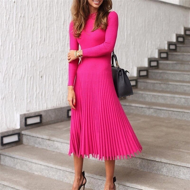 Women's Sweater Jumper Dress Midi Dress 