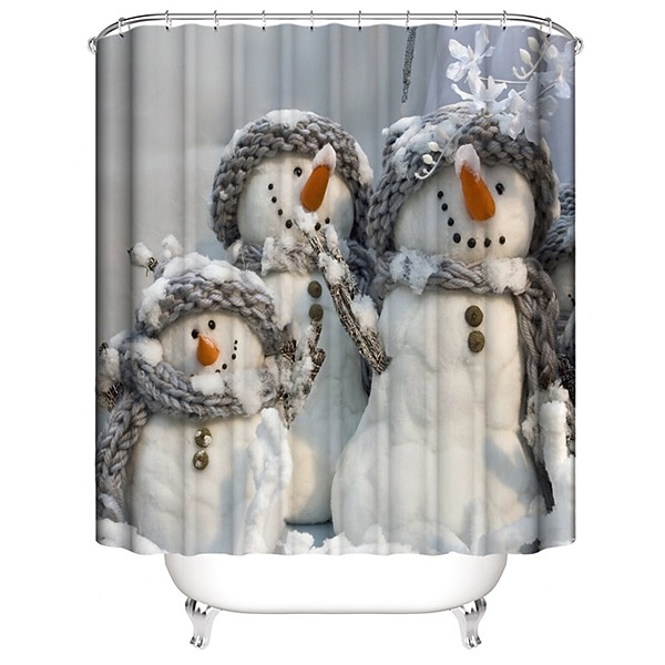 jouluinen suihkuverho vedenpitävä kangas kylpyhuoneen sisustus ja moderni ja klassinen teema ja joulu 2025 - $27.99 –P4