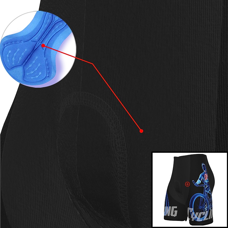 Voor heren Fietsbroek voor op de weg Fietsbroek Gevoerde wielrenshorts Fietsen Short / Broekje Gewatteerde shorts Bergracen Wegwielrennen Sport Grafisch 3D-pad Fietsen Ademend Sneldrogend Zwart Wit 2025 - $25.99 –P12
