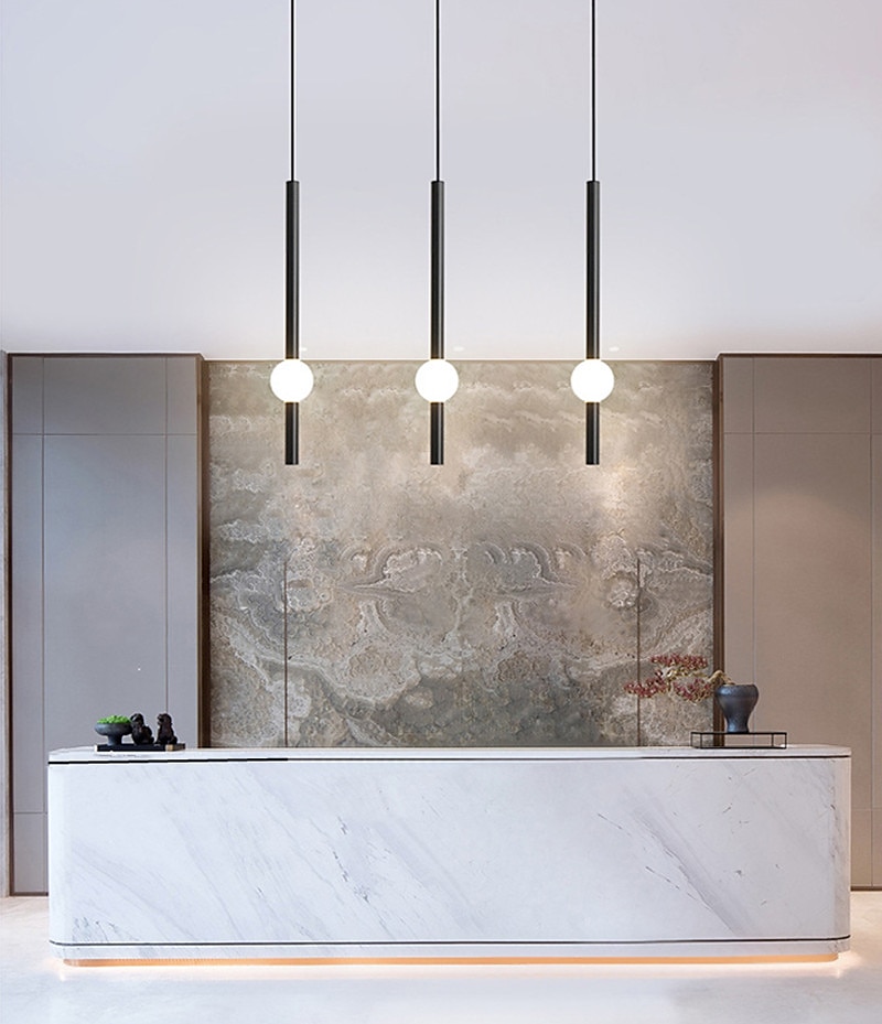 1-lys 60 cm led pendel lys nordisk nattbord lys moderne enkel stue bakgrunn vegg bar lang linje lysekrone soverom enkelt hode verktøy små pendel lys 2025 - $160.99 –P5