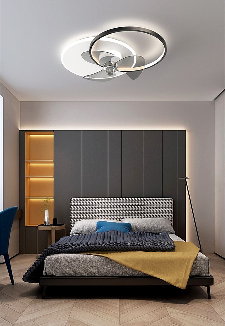 LED Ceiling Fan Light Bedroom Fan Lamp Nordic Ceiling Fan Lamp Modern Simple Room Ceiling Lamp With Silent Fan Lamp 2025 - $273.49 –P5