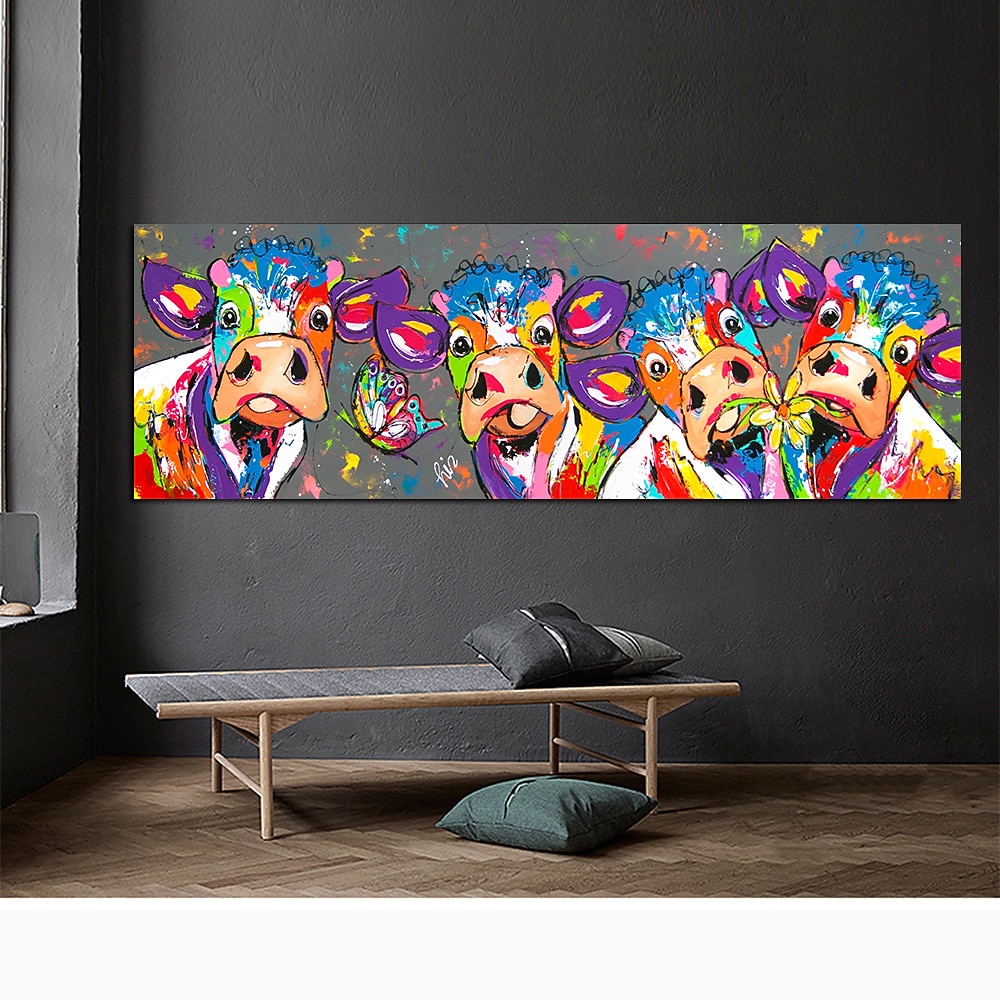 Wandkunst auf Leinwand Poster Malerei Kunstwerk Bild abstrakt bunt Vieh Tier modern Heimdekoration Dekor gerollte Leinwand kein Rahmen ungerahmt ungedehnt 2026 - $16.99 –P4