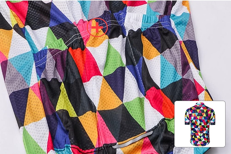 Men's Cycling Jersey Short Sleeve Fall Bike Jersey Top with 3 Rear Pockets Mountain Bike MTB Road Bike Cycling Breathable Quick Dry Front Zipper Back Pocket Red / Green Purple Green Rainbow Plaid 2025 - $28.99 –P5
