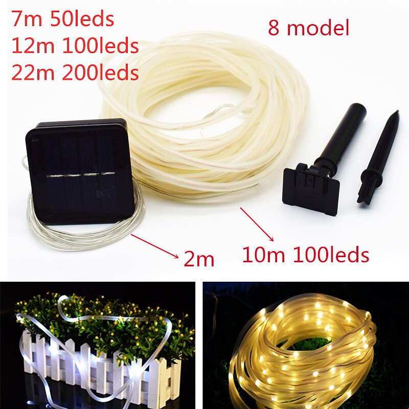 Solar Rope Lights Outdoor Waterproof  7M 12M 22m LED Lamps 50 100 Leds 200 Leds Rope Tube String Lights Fairy Holiday  Party Solar Garden Light 2026 - $14.99 –P2