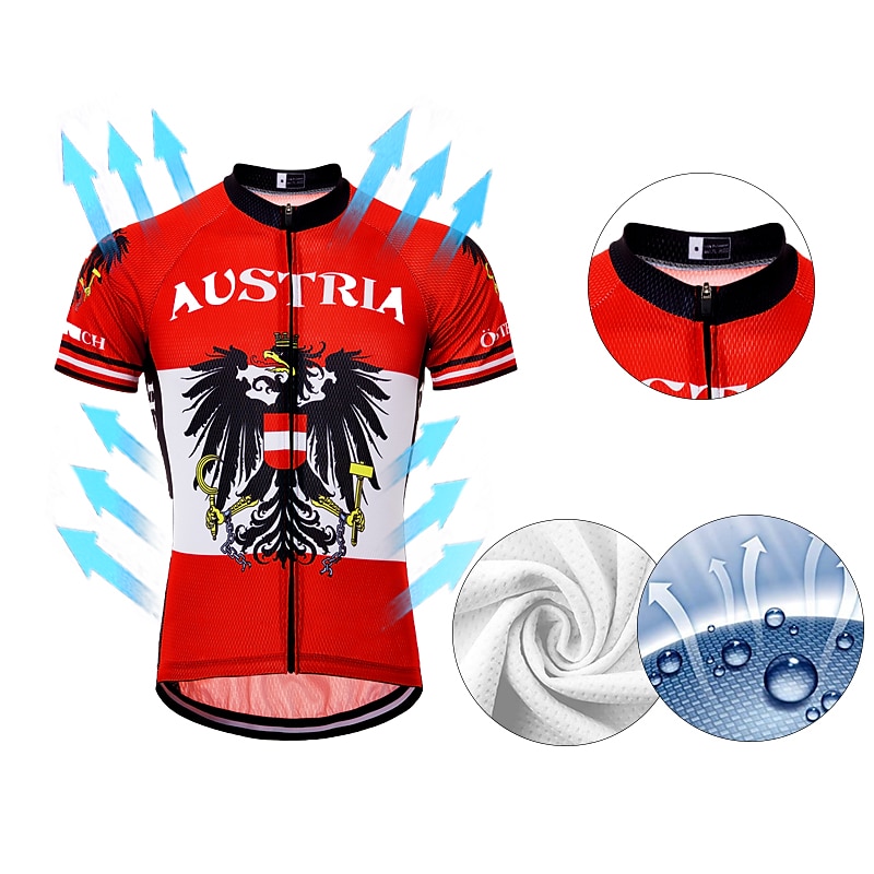 Homens Camisa para Ciclismo Padrão Águia Rússia Manga Curta Moto Camisa / Roupas Para Esporte Blusas com 3 bolsos traseiros Ciclismo de Montanha Ciclismo de Estrada Resistente a UV Secagem Rápida de 2026 por $30.99 –P4