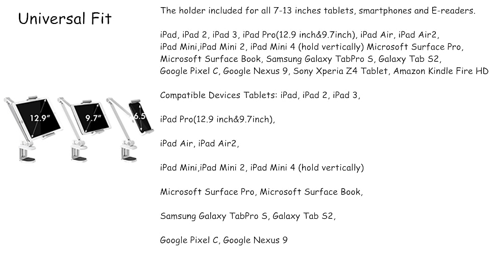 Tablet Stand Holder with 360° Adjustable 27in Long Arm, Webcam Stand Projector Camera Mount, Fit for 4.7"-13" Devices Phone iPad Galaxy Tablets, Switch, Kindle 2025 - $58.99 –P4