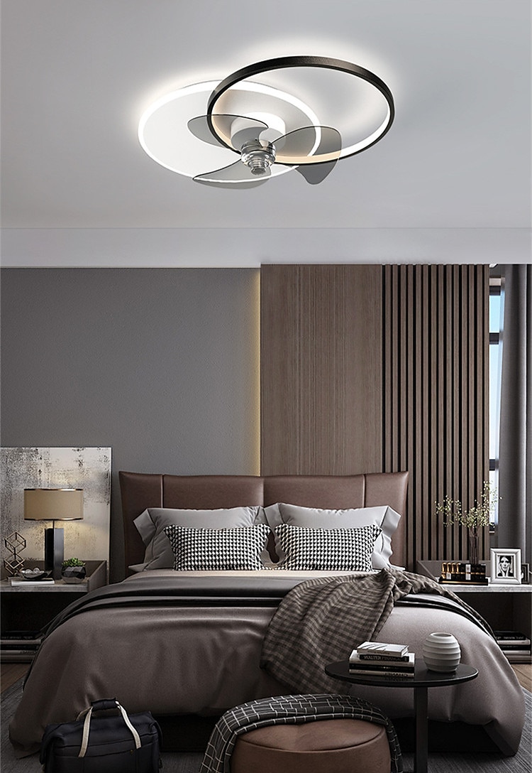 LED Ceiling Fan Light Bedroom Fan Lamp Nordic Ceiling Fan Lamp Modern Simple Room Ceiling Lamp With Silent Fan Lamp 2025 - $273.49 –P1