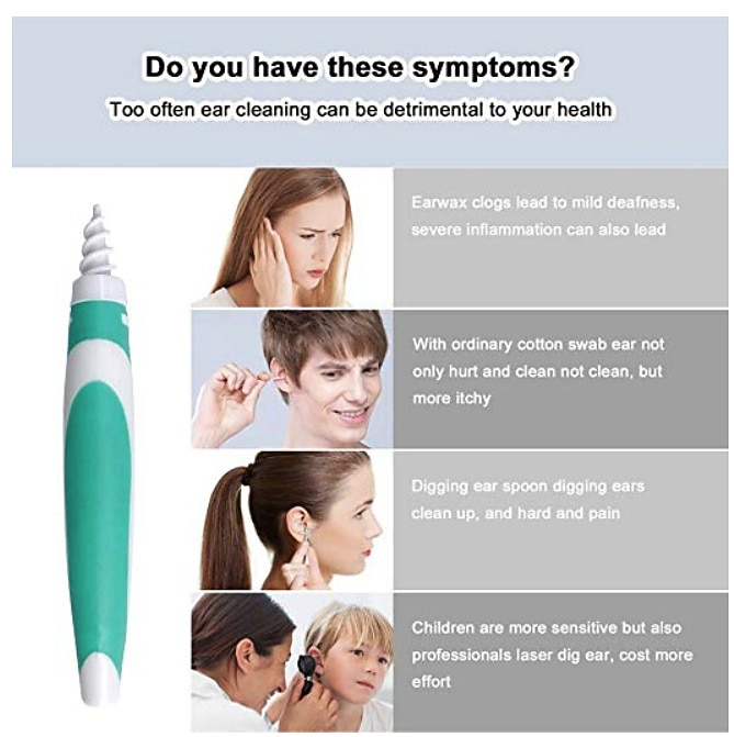 Ear Wax Removal Tool Ear Wax Remover Silicone Ear Cleaner Safe Soft Spiral Smart Reusable Ear Picker Clean Kit Catcher 15 Replacement Tips for Adults  Humans 2025 - $12.99 –P5