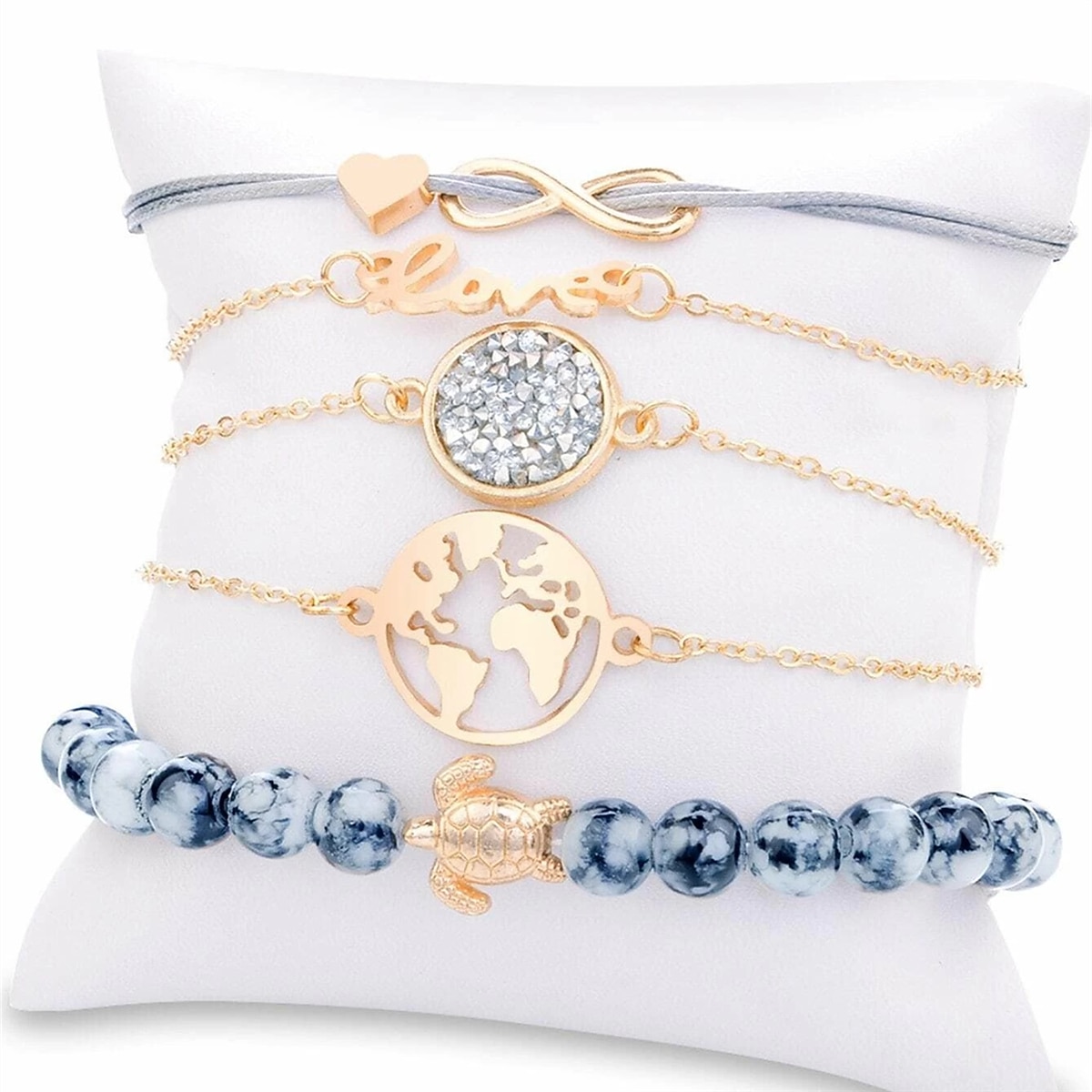 5kpl Naisten Ranneketjut Monitaso Kartat äärettömyys Muoti Yksilöllinen Yksinkertainen Tyylikäs Metalliseos Rannekorun korut Kulta Käyttötarkoitus Juhlat / Ilta Urheilu Pyhäpäivä Deitti Festivaali 2025 - $7.49 –P1