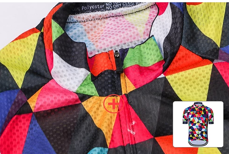 Men's Cycling Jersey Short Sleeve Fall Bike Jersey Top with 3 Rear Pockets Mountain Bike MTB Road Bike Cycling Breathable Quick Dry Front Zipper Back Pocket Red / Green Purple Green Rainbow Plaid 2025 - $28.99 –P7