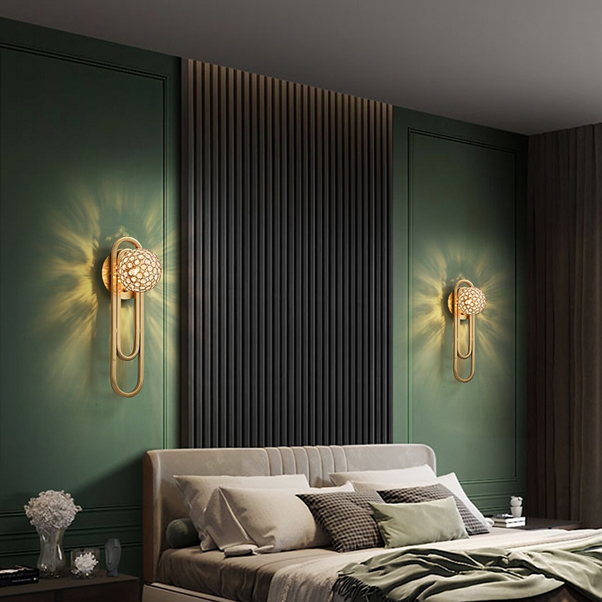 Lightinthebox LED Wall Lights Light Luxury Crystal Wall Lamp Postmodern Simple Living Room American Nordic Bedroom Bedside Stairs Background Wall Corridor Crystal Lighting G9 Light Source AC100-240V 2025 - $315.29 –P9
