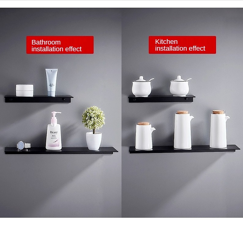 Wall-mounted Rack Bathroom Accessories Aluminum Black Bathroom Shelves Kitchen Wall Shelf Shower Storage Rack 30-50cm 2026 - $25.99 –P5