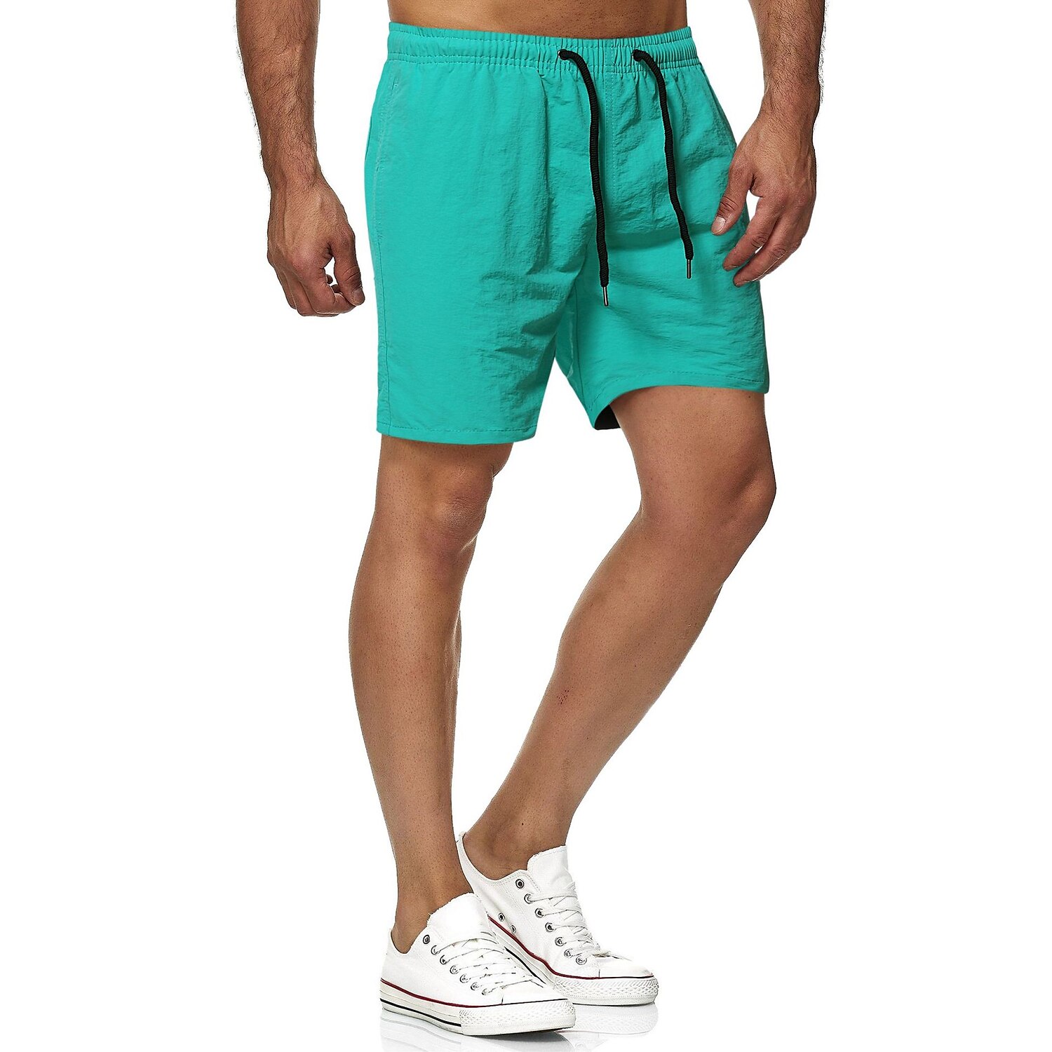 Herr Boardshorts Badshorts Beach Shorts Snörning Elastisk midja Mönster Ensfärgat Mönster Snabb tork Utomhus Knelängd Dagligen Strand Hawaiisk Chino Gräsgrön Svart Microelastisk 2025 - $15.99 -P15