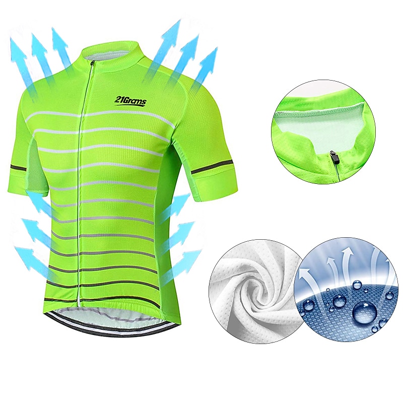 Ανδρικά Φανέλα ποδηλασίας Συμπαγές Χρώμα Ριγέ Με Μοτίβο Κοντομάνικο Ποδήλατο Αθλητική μπλούζα Μπολύζες με 3 πίσω τσέπες Ποδηλασία Βουνού Ποδηλασία Δρόμου 2026 - $30.99 –P4