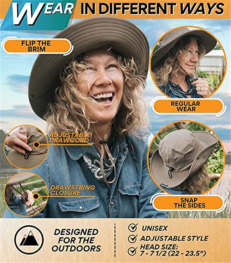 Sun Hat Fishing Hat Hiking Hat Hat UV Sun Protection Sunscreen UV Protection Summer Spring Wide Brim Men's Women's Fishing Activity 2026 - €11.99 –P1