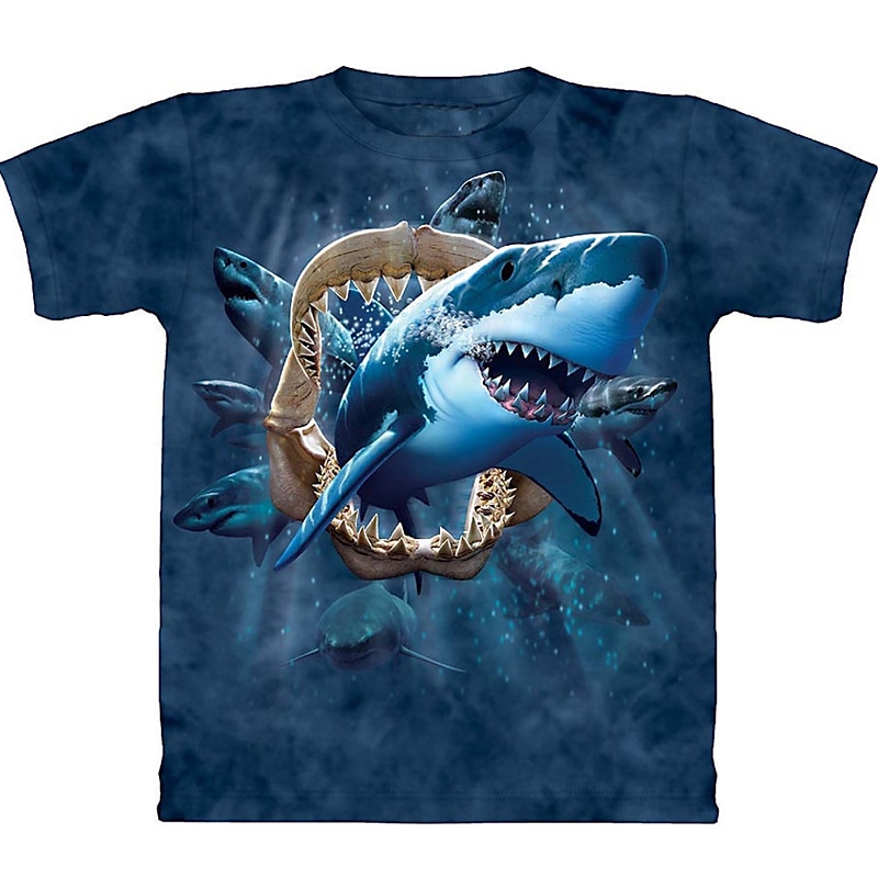 Herren Graphic Tier Hai Hemd T Shirt Tee Lustige T-Shirts Kurzarm T-Shirt 3D-Druck Rundhalsausschnitt Hemd Designer Basic Schmaler Schnitt Casual Täglich Wochenende A B C Sommer Bekleidung Übergröße 2025 - $17.99 –P4