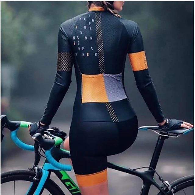 triatlon tri-pak met lange mouwen zwarte fiets sneldrogende ademende sport patchwork kleding kleding 2025 - $50.99 –P1