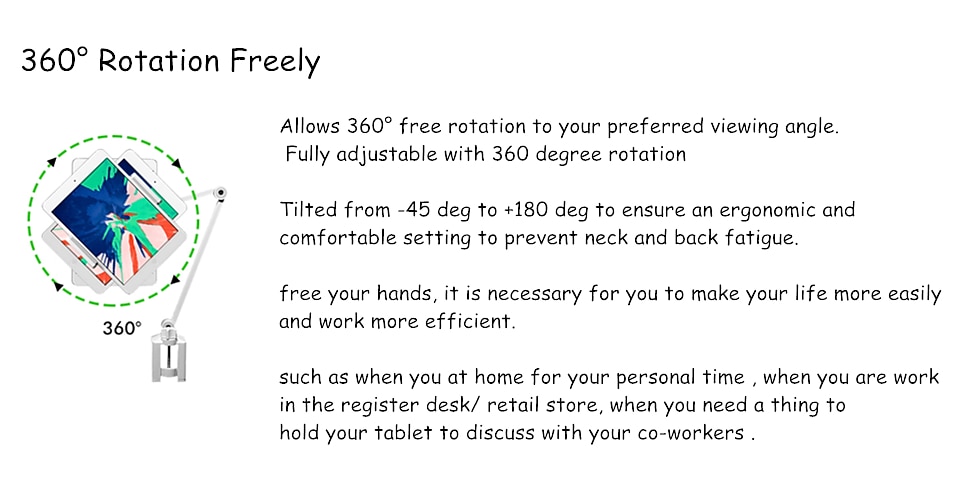 Tablet Stand Holder with 360° Adjustable 27in Long Arm, Webcam Stand Projector Camera Mount, Fit for 4.7"-13" Devices Phone iPad Galaxy Tablets, Switch, Kindle 2025 - $58.99 –P3