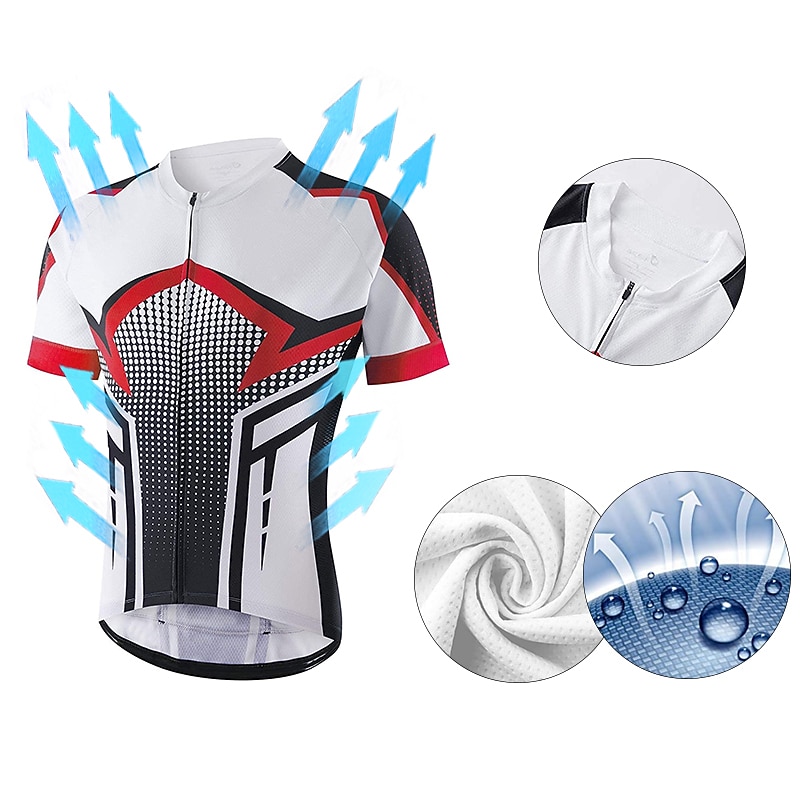 Ανδρικά Φανέλα ποδηλασίας Γραφική Πουά Αστείος Κοντομάνικο Ποδήλατο Αθλητική μπλούζα Μπολύζες με 3 πίσω τσέπες Ποδηλασία Βουνού Ποδηλασία Δρόμου Γρήγορο Στέγνωμα Moale 2026 - $30.99 –P4