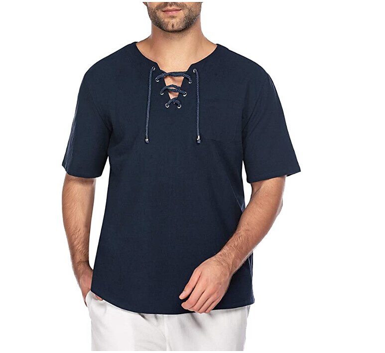 COOFANDY Mens Fashion T Shirt Cotton Tee Hippie Shirts Short Sleeve Beach Yoga Top 