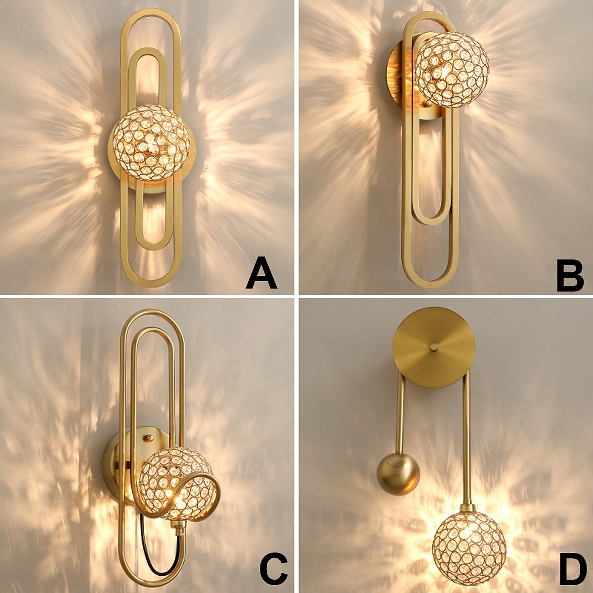 Lightinthebox LED Wall Lights Light Luxury Crystal Wall Lamp Postmodern Simple Living Room American Nordic Bedroom Bedside Stairs Background Wall Corridor Crystal Lighting G9 Light Source AC100-240V 2025 - $315.29 –P2