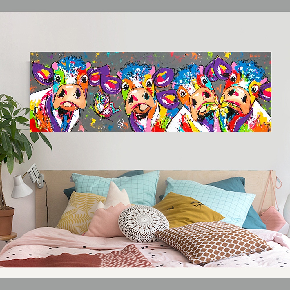 Wandkunst auf Leinwand Poster Malerei Kunstwerk Bild abstrakt bunt Vieh Tier modern Heimdekoration Dekor gerollte Leinwand kein Rahmen ungerahmt ungedehnt 2026 - $16.99 –P3
