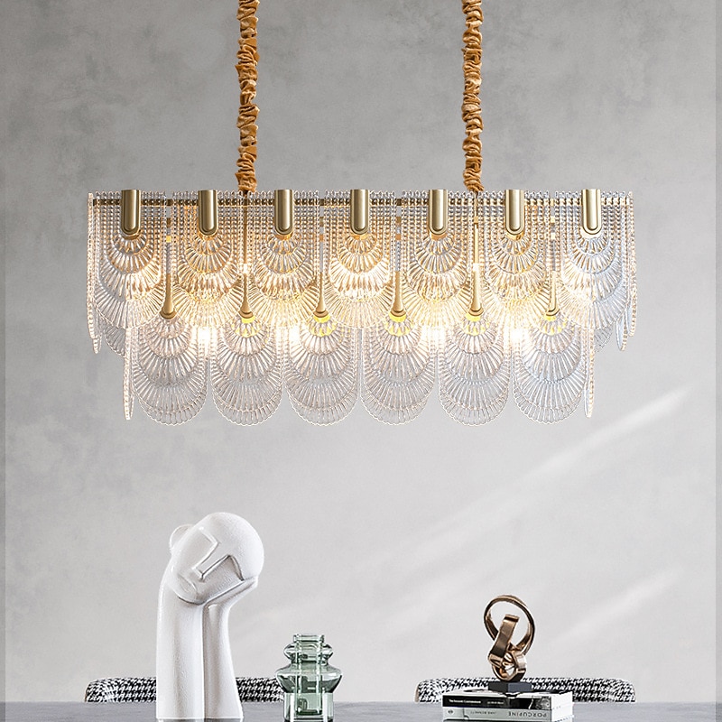 led lampada a sospensione cristallo cucina isola oro chiaro 100 cm lanterna desgin lampada a sospensione metallo elettrolitico moderno 220-240v 110-120v del 2025 a $945.89 –P5