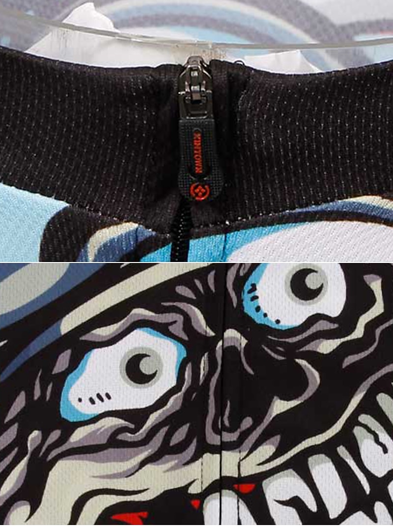 Męskie Koszulka i szorty z szelkami na rower Zestaw koszulek rowerowych Krótki rękaw Kolarstwo górskie Kolarstwie szosowym Lato Wiosna Zima Czarny Niebieski Miętowy Wzory Śmieszne Rower Wkładka 3D 2026 - $49.99 –P18