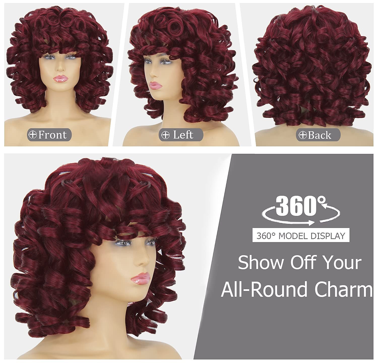 zwarte pruiken voor vrouwen zwarte dames kort krullend afrikaanse pruik 14 inch krullend golvend zwarte pruik met pony schattig en modieus natuurlijk uiterlijk synthetisch haar vervangende pruik 2025 - $26.99 –P9