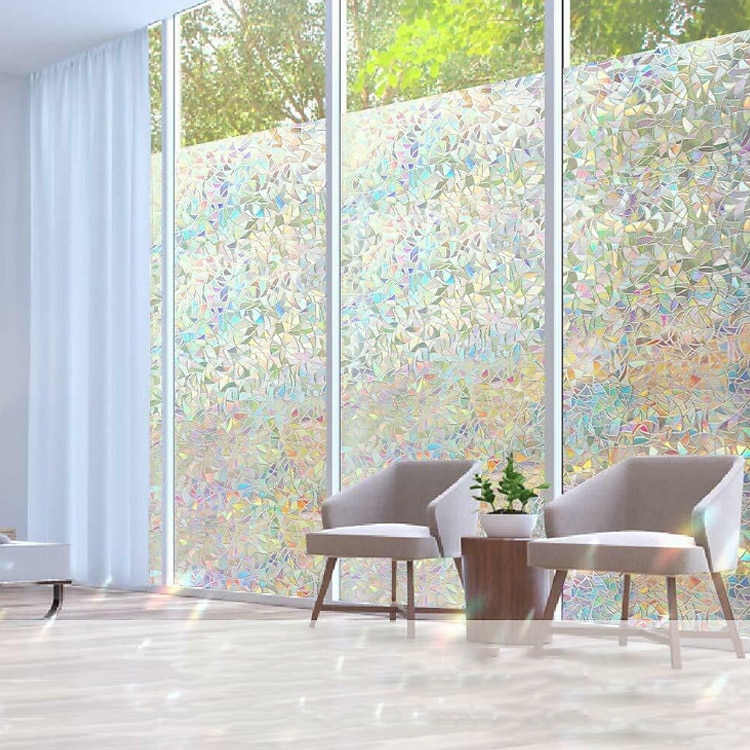 pellicola per la privacy delle finestre, pellicola per finestre arcobaleno, adesivo in vetro colorato rimovibile, pellicola per finestre con controllo del calore per decorazioni, argento del 2025 a $9.49 –P5