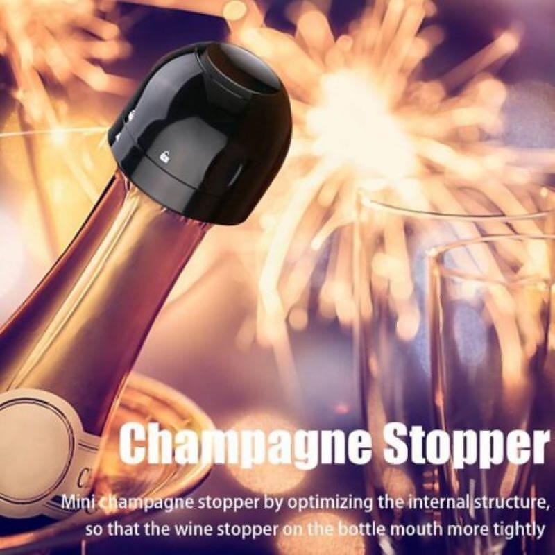 2pcs Silicone Wine Stoppers Acrylic Vacuum Champagne Cork Beverage Sealing Plug 