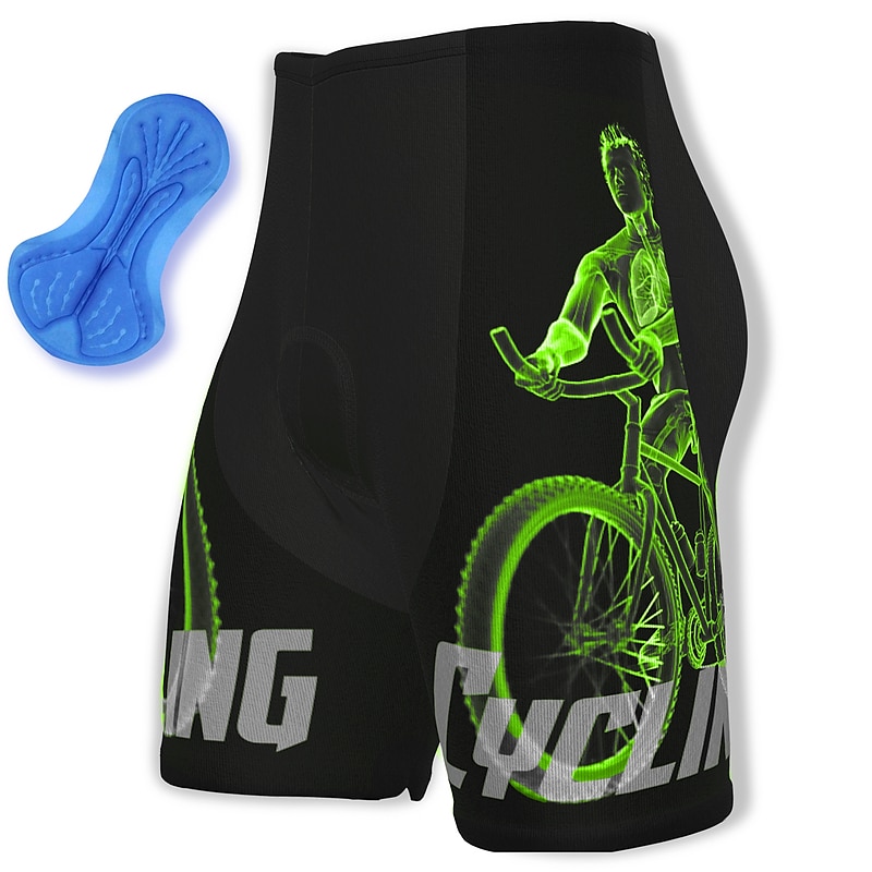 Voor heren Fietsbroek voor op de weg Fietsbroek Gevoerde wielrenshorts Fietsen Short / Broekje Gewatteerde shorts Bergracen Wegwielrennen Sport Grafisch 3D-pad Fietsen Ademend Sneldrogend Zwart Wit 2025 - $25.99 –P16