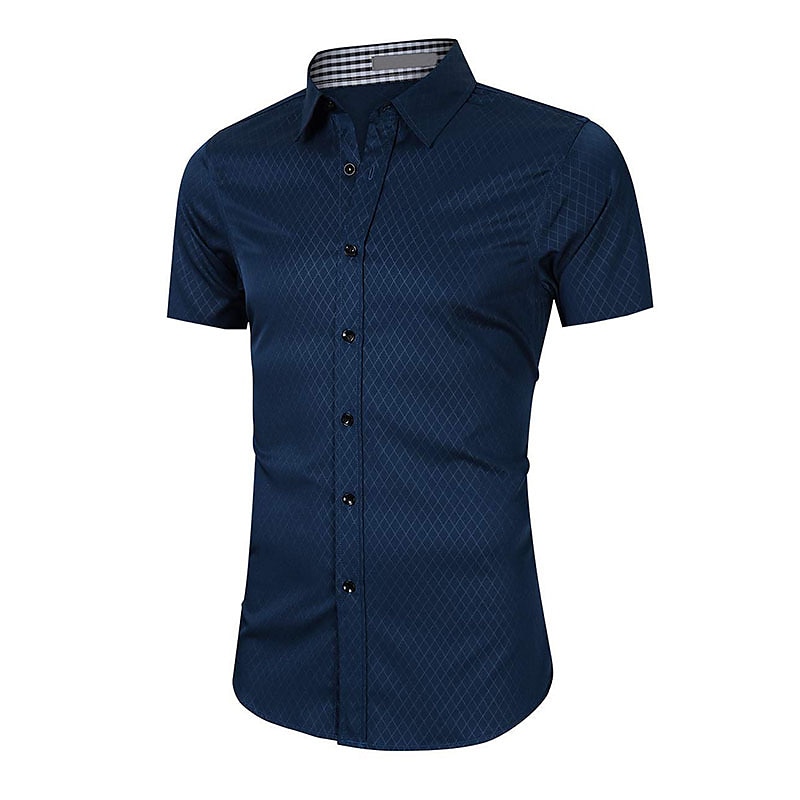 Men's Dress Shirt Plaid Shirt Collared Shirt Button Up Shirt Plaid Wedding Casual Black Blue Gray Light Blue Short Sleeve Turndown Summer Clothing Apparel Button-Down 2025 - $19.99 –P14
