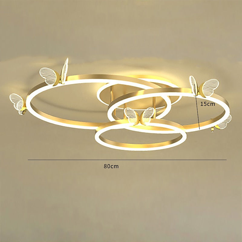 led φωτιστικό οροφής 45 cm με ρυθμιζόμενο κύκλο σχεδίασης χωνευτά φώτα στερέωσης ακρυλικό καλλιτεχνικό στυλ μοντέρνο στυλ χρυσό σκανδιναβικό στυλ πεταλούδα 220-240v 2025 - $298.67 –P5