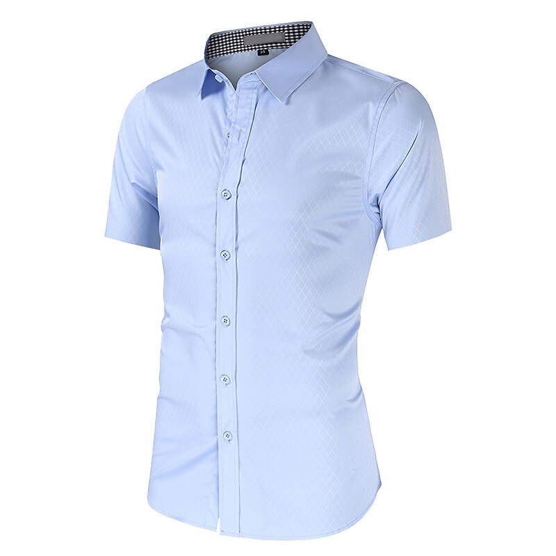 Men's Dress Shirt Plaid Shirt Collared Shirt Button Up Shirt Plaid Wedding Casual Black Blue Gray Light Blue Short Sleeve Turndown Summer Clothing Apparel Button-Down 2025 - $19.99 –P2