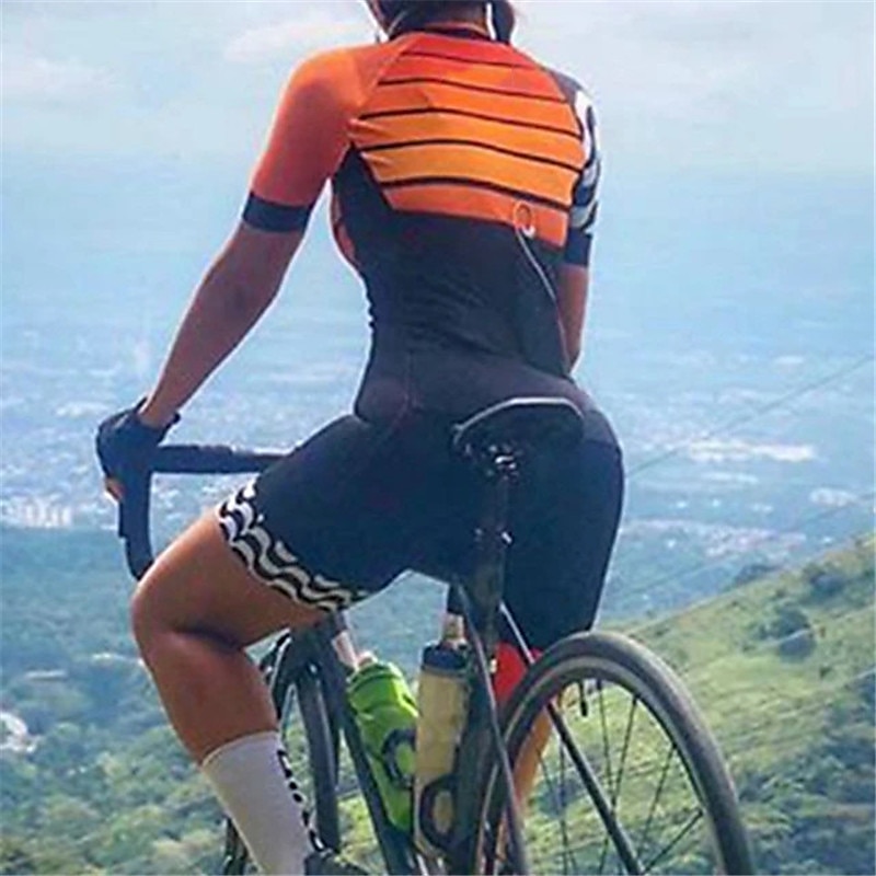 malha de manga curta para ciclismo com shorts triatlo tri terno azul bicicleta de secagem rápida respirável roupas com padrão esportivo de 2025 por $44.99 –P10