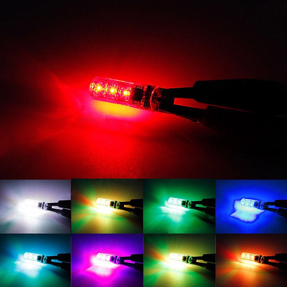 rgb ledet billys 1 sett t10 rgb led 5050 smd w5w 168192 bilklarasjonslamper 12v kileside automatisk hale parkeringslampe med fjernkontroll bremselys reversering backup for universal alle år 2025 - $8.49 –P5