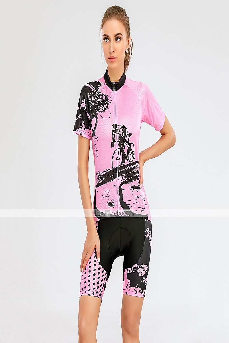 Naisten Pyöräily jersey ja shortsit Lyhythihainen Maastopyöräily Maantiepyöräily Keltainen Punainen Sininen Kuvitettu Vaihde Pyörä Hengittävä Nopea kuivuminen Ultraviolettisäteilyn kestävä Spandex 2025 - $33.59 –P14