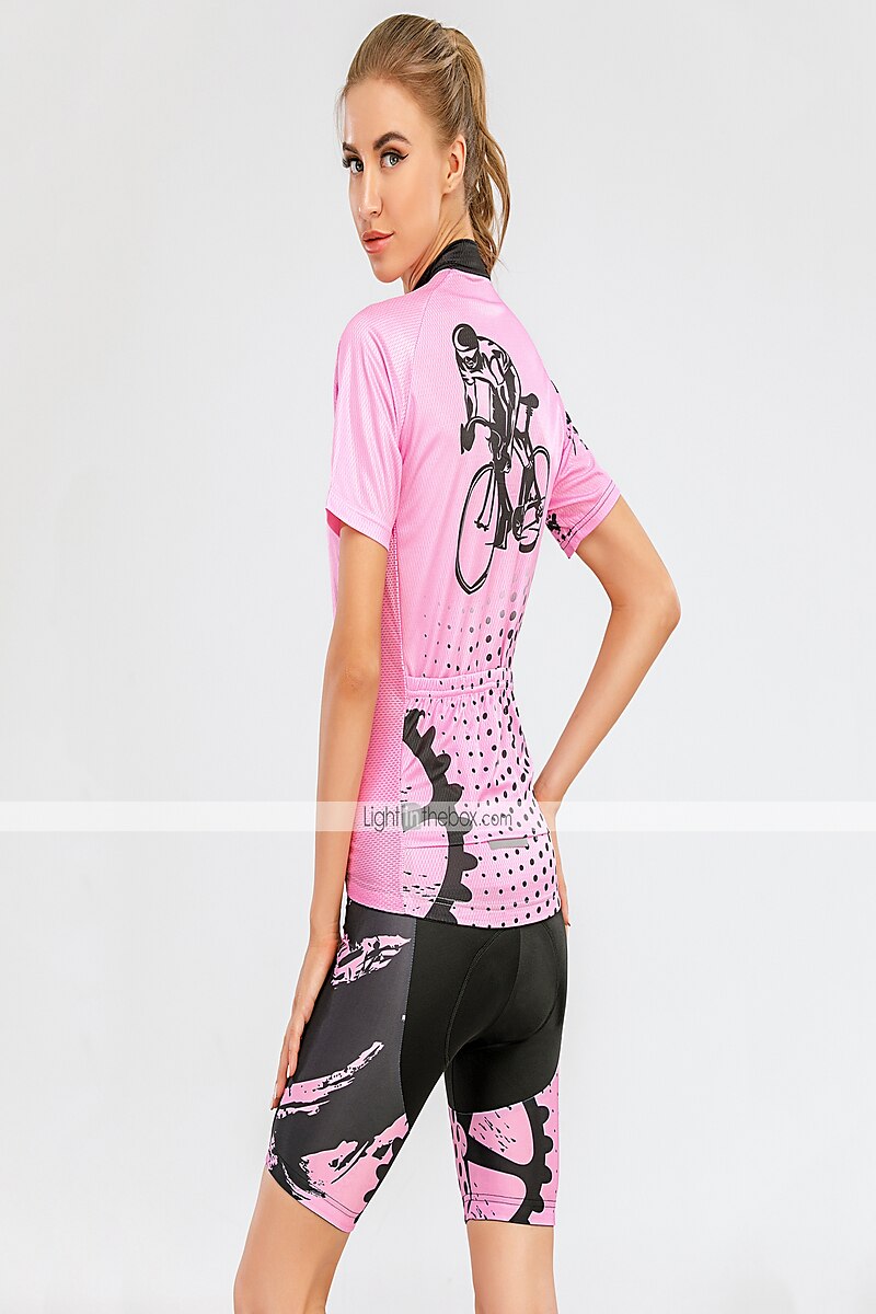 Naisten Pyöräily jersey ja shortsit Lyhythihainen Maastopyöräily Maantiepyöräily Keltainen Punainen Sininen Kuvitettu Vaihde Pyörä Hengittävä Nopea kuivuminen Ultraviolettisäteilyn kestävä Spandex 2025 - $33.59 –P16