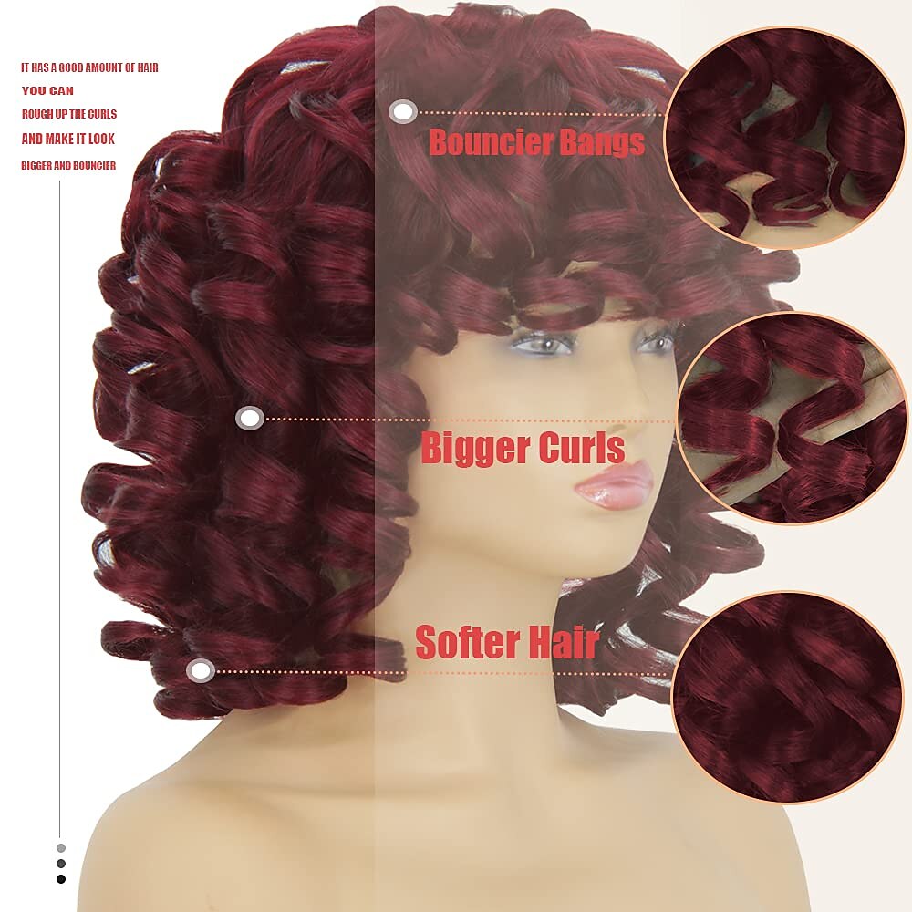 zwarte pruiken voor vrouwen zwarte dames kort krullend afrikaanse pruik 14 inch krullend golvend zwarte pruik met pony schattig en modieus natuurlijk uiterlijk synthetisch haar vervangende pruik 2025 - $26.99 –P12