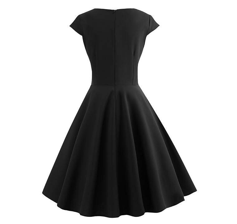 Női Swing ruha Vintage ruha Midi ruha Fekete Sárga Arcpír rózsaszín Rövid ujjú Tiszta szín Fodrozott Tavasz Nyár Terített nyak Szüret Napi Hétvége Vékony S M L XL XXL 2025 - $9.99 –P2