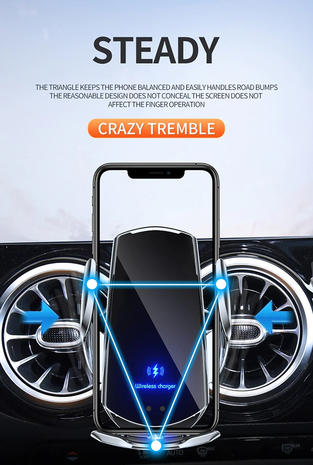 Q3 Car Wireless Charging Phone Holder - Intelligent Induction, Automatic Sensor Opening & Closing, Magnetic Charging 2025 - $28.99 –P7