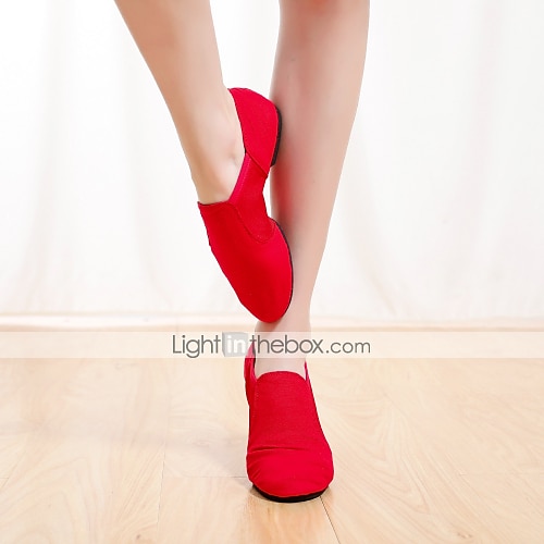 Women's Red Canvas Jazz Dance Shoes – Soft Sole Slip-On Ballet Flats for Latin, Modern, and Stage Performances 2025 - $29.99 –P2