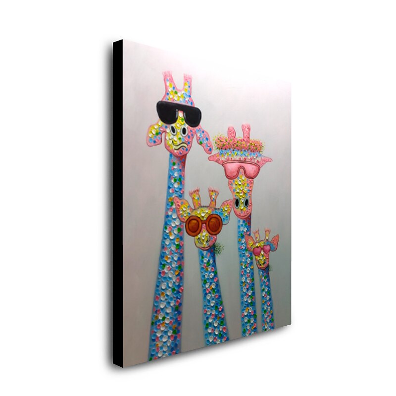 Ölgemälde handgemachte handbemalte Wandkunst abstrakte Giraffe Kinderzimmer Dekoration Dekor gestreckter Rahmen fertig zum Aufhängen 2025 - $139.99 –P7
