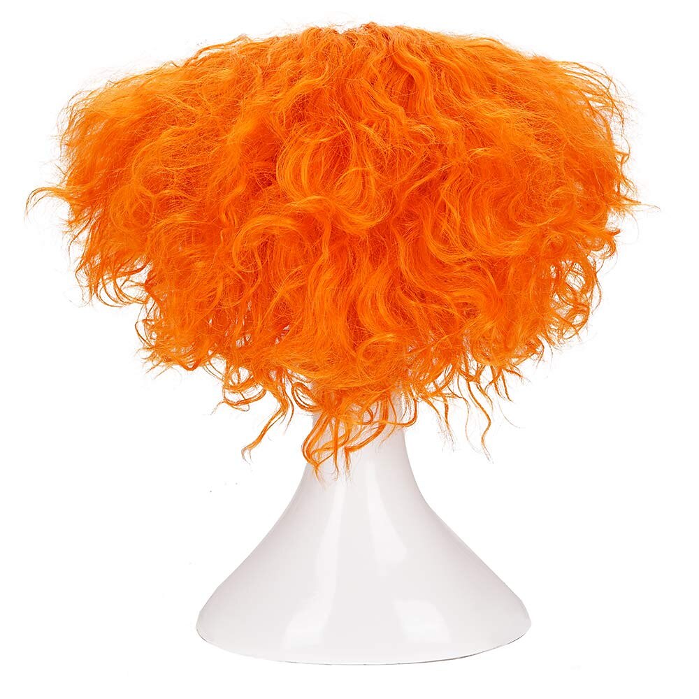 parrucche arancioni corte e ricce disordinate da cappellaio matto, unisex, resistenti al calore, per cosplay, feste di carnevale, parrucche di Holloween del 2025 a $18.49 –P8