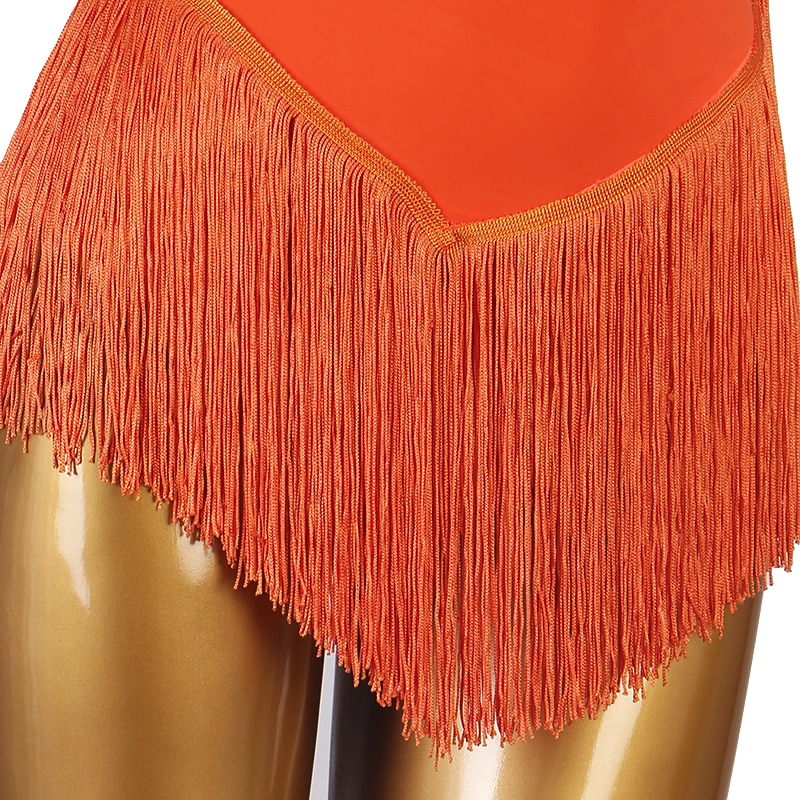 2026年 フィギュアスケート ドレス 女性用 女の子 アイススケート ドレス セット オレンジ パッチワーク タッセル メッシュ スパンデックス 高弾性 訓練 レッスン用 プロフェッショナル スケートウェア 手作り クラシック クリスタル・ラインストーン ノースリーブ ラテンダンス アイススケート フィギュアスケート  コレクション – $106.99 –P7