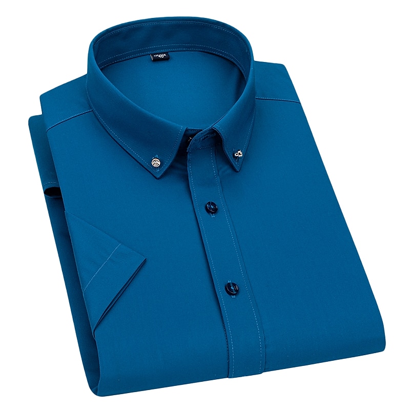 Per uomo Camicie Camicia abbottonata Resistente alle rughe Camicia con colletto Stampe astratte Matrimonio Ufficio Nero Bianco Rosa Blu marino Manica corta Squadrata Per tutte le stagioni del 2025 a $31.99 –P8